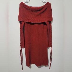 suéter de punto grueso rojo granate talla S